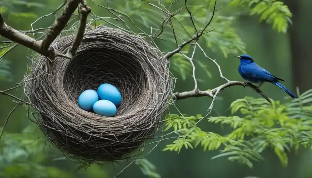 Blaukehlchen Nestbau