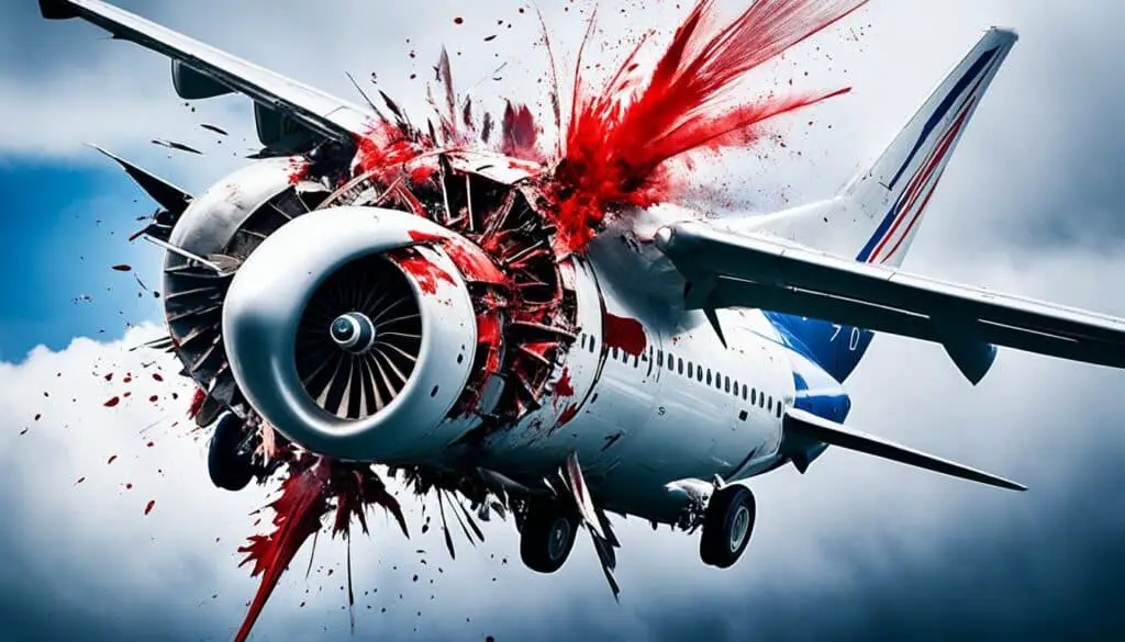 Flugzeugbeschädigung durch Vogelschlag Flugzeugbeschädigung durch Vogelschlag