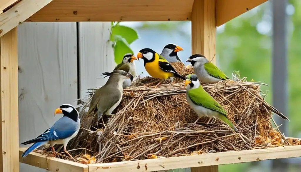 Vögel Nestbau