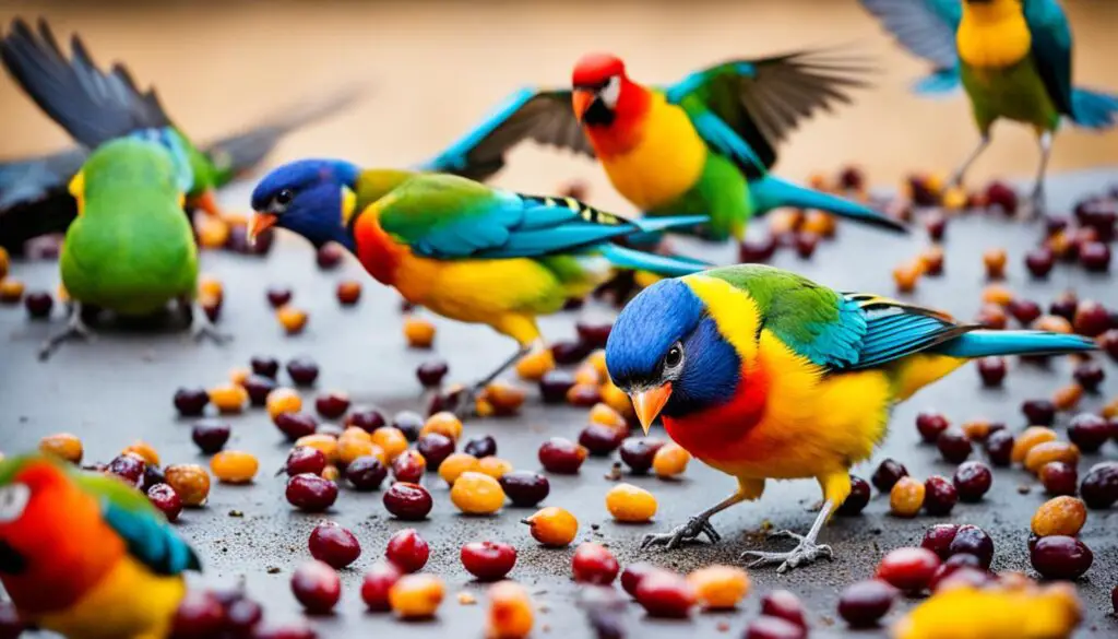 Vögel beim Fressen