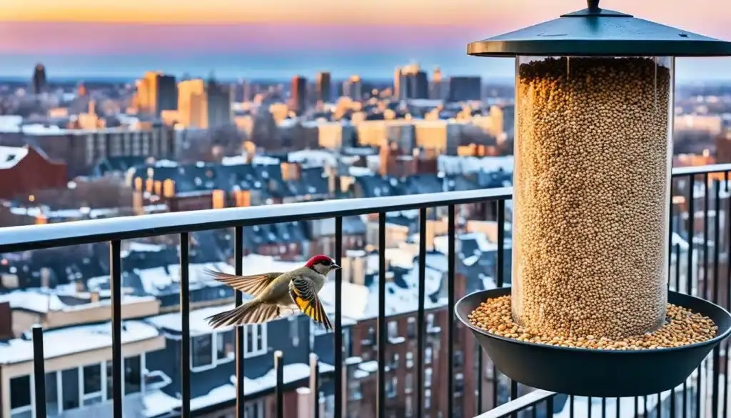 Vogelfutter auf dem Balkon