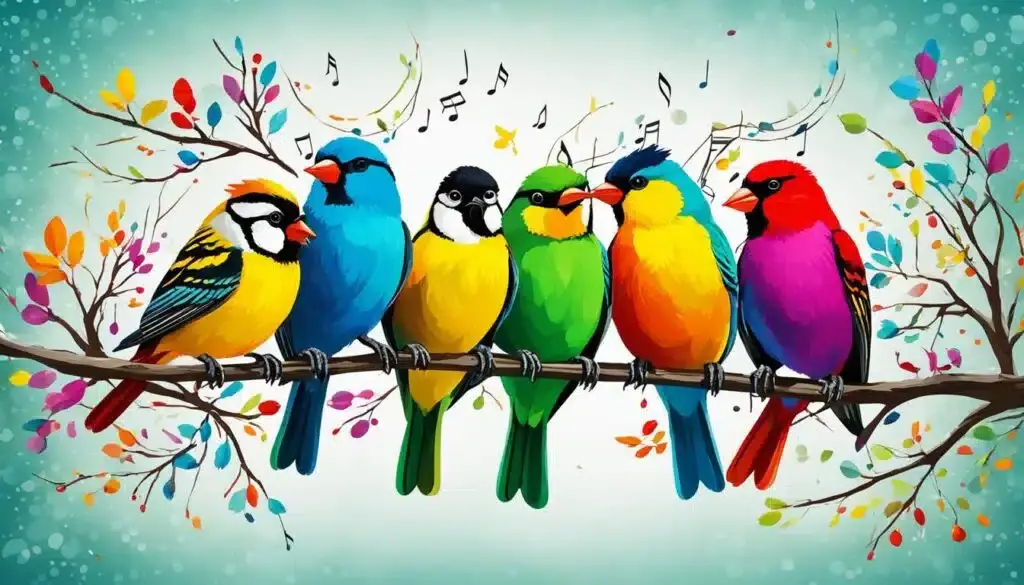 vögel beim singen im frühling