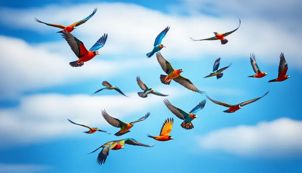 vögel im blauen himmel